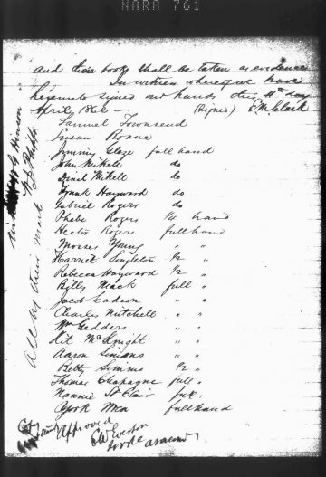 Freedmen's Labor Contract, E.M. Clark, James Island, Charleston, SC ...